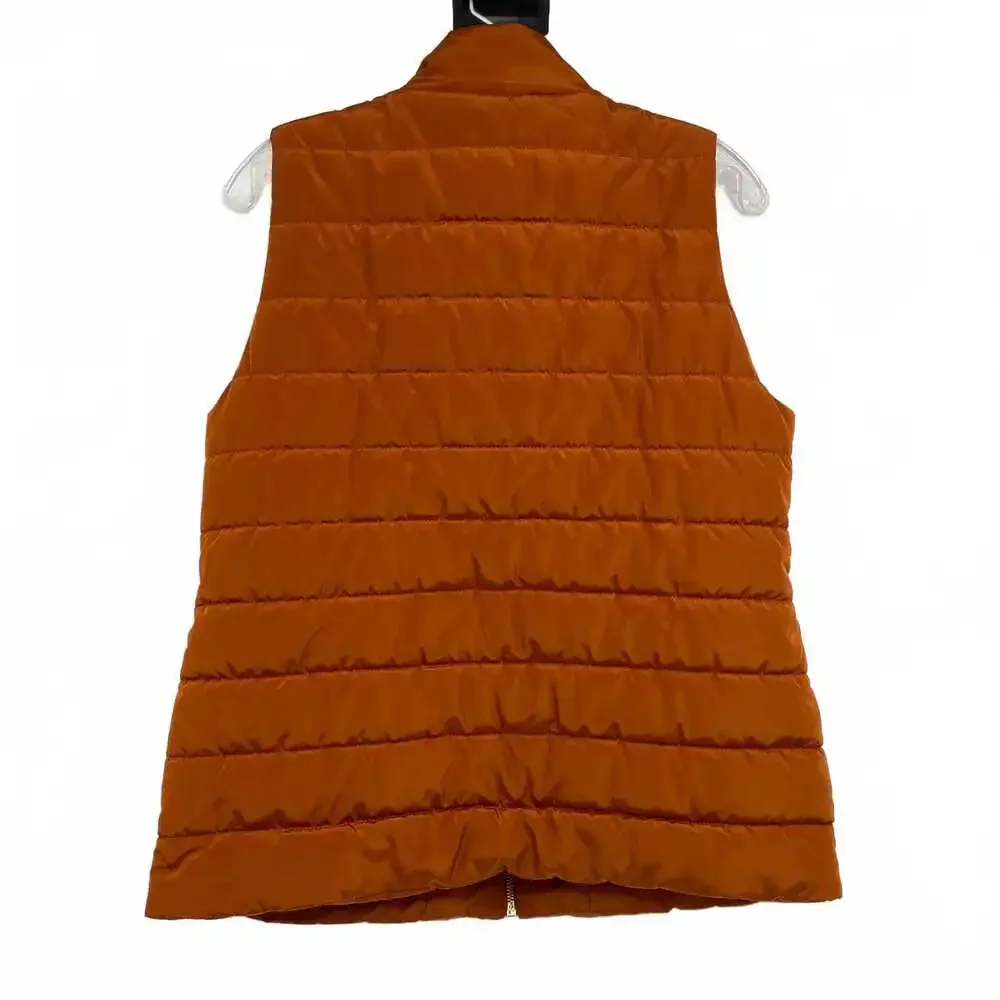 Michael Kors Orange Sleeveless Puffer Vest | Women’s Medium